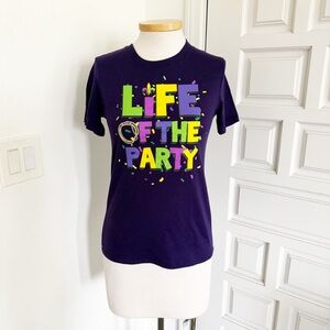 Mardi Gras Purple Graphic T-Shirt Life Of The Party